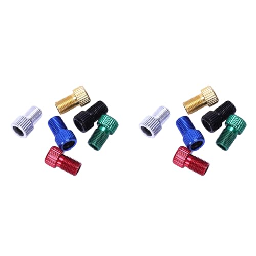 Yoeruers 12 Piezas Adaptador de Aleacion Presta A Schrader Conversor Adaptador de Valvula Tubo del Neumatico de Bicicleta Colorido