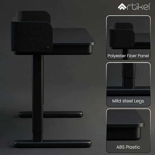 Image of ARTIKEL Case 2.0 Electric Height Adjustable Table for Office Work & Home-Sit Stand Gaming Desk 80kg Load with USB Portal |Workspace Table with Storage Drawers|120x60 CM| Black| 3 yrs Warranty