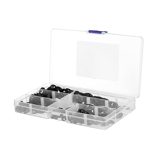 NAMOARLY 340pcs Locking Washers Internal Tooth Star Lock Washer Kit Black Washer Assortment for Fasteners