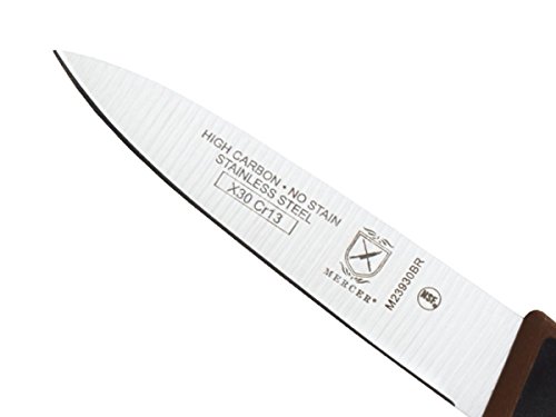 Mercer Culinary Millennia Color Handle Cutlery 3" Slim Paring Knife Brown