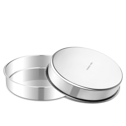 E-far 7 Inch Cake Pan Set of 2, Stainless Steel