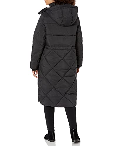 Andrew Marc Womens Full Length Mixed Quilt Puffer Jacket Down Alternative Coat, Black, Medium Us #TOP1