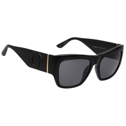 Image of Guess|Black Full Frame Square Sunglasses|100% UV Protected (Uv 400) Grey Lens|Women's|Large|GU00252 01A 54 S