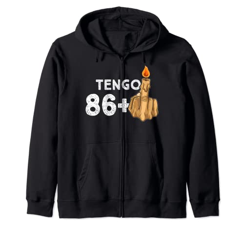 86+1 Dedo Medio Vela De Cumpleaños Para El 87º Cumpleaños Sudadera con Capucha