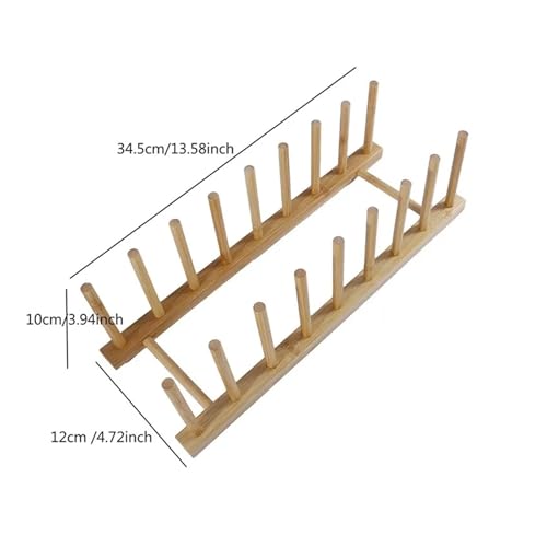 Escurridor de madera para encimeras pequeñas con 2 niveles 8