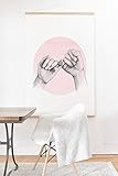 Society6 Laura Graves Pinky Swear Hand Study Art Print & Hanger, 12 in x 12 in, Pink