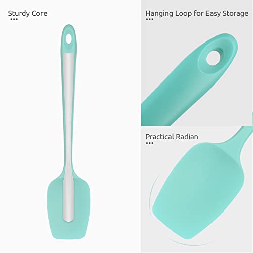 Image of U-Taste Silicone Spoon Spatula, 600F High Temp Spoonula, 11.38 inch, Aqua Sky