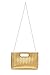MUDUO Women's Woven Evening Bag Casual Leather Shoulder Handbag Fashion Clutch Purse (Wheat Gold)