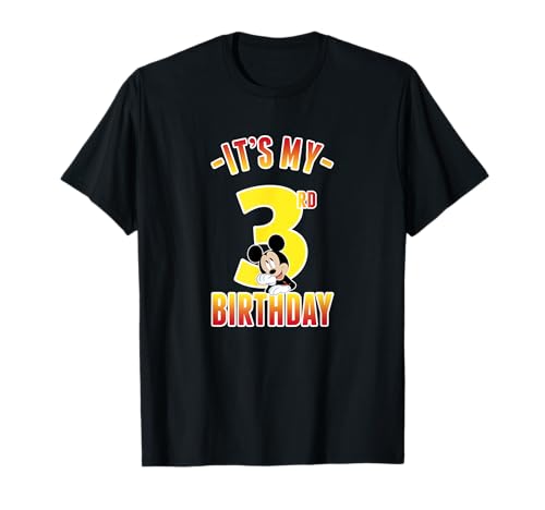 T-shirt Mickey Mouse anti-frottement pour anniversaire 3 ans confortable