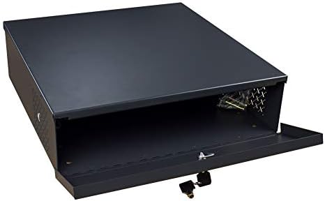 18 x 18 x 5 Inches DVR Lock Box, NVR Security Lockbox Enclosure Heavy Duty 16 Gauge with AC Fan, Great Electonics Lock Box for Home, Schools, Classrooms, and Any Public Place by CENTROPOWER