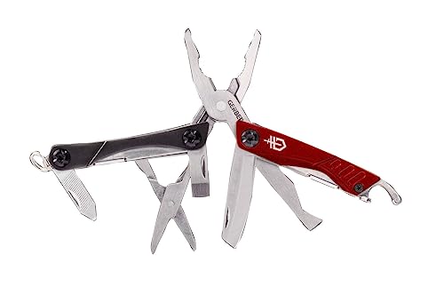 Gerber Multifunktionswerkzeug mit 12 Funktionen, Dime Pocket Multi-tool, Rot, 31-001040