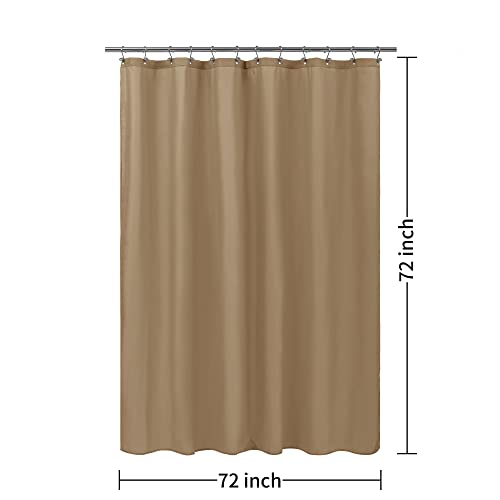 Image of ALYVIA SPRING Coffee Brown Fabric Shower Curtain Liner Waterproof - Soft & Light-Weight Cloth Shower Liner with 3 Magnets, Hotel Quality & Machine Washable - Standard Size 72x72, Coffee