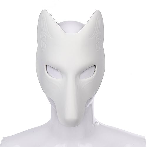Masque de renard blanc pour cosplay et bal masqué