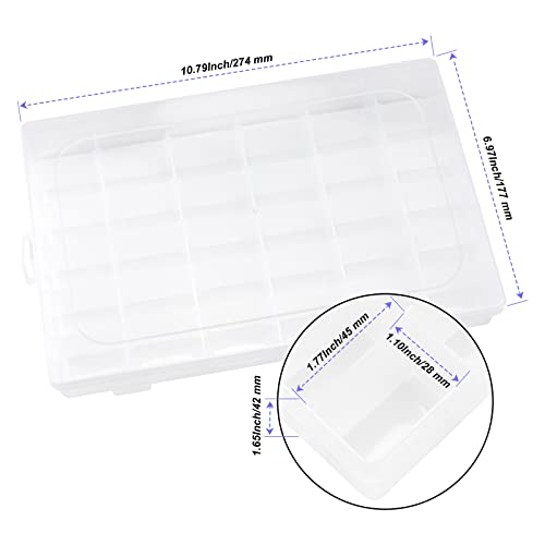Image of 6 Pack 36 Grids Plastic Bead Organizer Box with Dividers and 600 PCS Label Stickers, Clear Small Tackle Box Part for Craft and Bead Storage