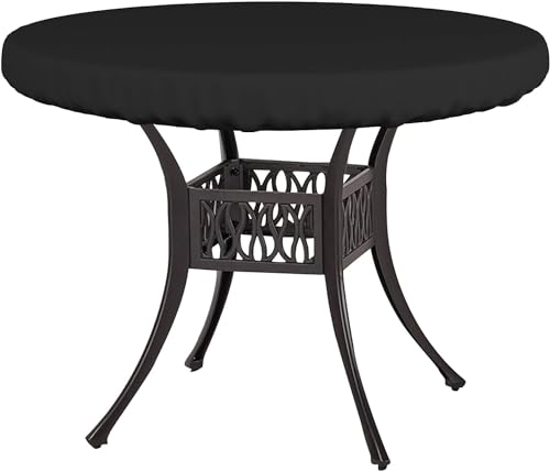 Covers & All Round Table Top Cover 12 Oz Waterproof UV & Weather Resistant Patio Table Cover Outdoor Table Cover for Patio Outdoor Furniture & Coffee Table (30 Dia x 4 H Inches Black)