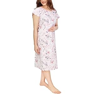 NY Threads Hospital Gown, Soft and Stylish Patient Gown (Small-Medium, White Rose – Pink)