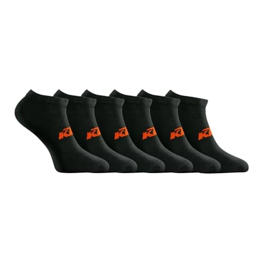 KTM - Calcetines para hombre, Pack 6 unidades FR5 negro, 39-42 Taille courte