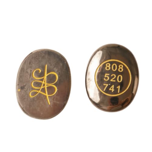 Shubhanjali Crystal Pyrite Money Switch Word & Zibu Symbol Coin 1 Pcs | Peru Pyrite Stone Original | Golden Numerical Oval Cabochone Pyrite Money Coin for Wealth Success Prosperity