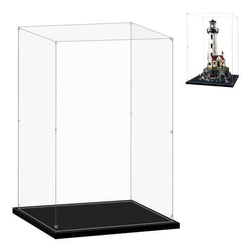 LILIKAKA Acrylic Display Case for Lego 21335 Motorized Lighthouse, 11.81x11.81x22.83inches (30x30x58cm), Protect Your Collectibles from Dust with a Clear Showcase