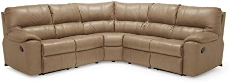 Sidney 41076 5-Seat Curved Corner Reclining Sectional, Classic Sandstone