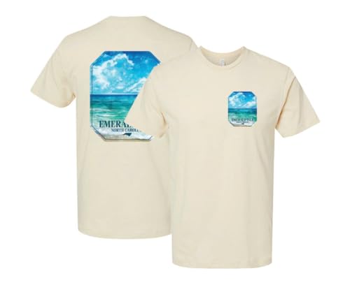 Emerald Isle North Carolina Serene Ocean Design Souvenir Unisex Cotton Crew Neck T-Shirt