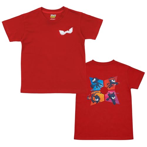 Ninja Kidz Official Eyes T-Shirt, Dress Your Ninja Kids in Cool Kids Clothes, Ninja Shirt Merch & Tee for Girls and Boys, Red T Shirt, Size Youth Small