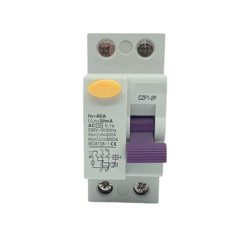 Disyuntor de fuga 230V monofásico 1P+N con protección contra cortocircuitos tipo EM