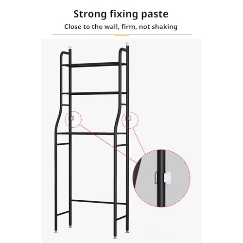 Solution de rangement noire pour optimiser l'espace au-dessus du lave-linge
