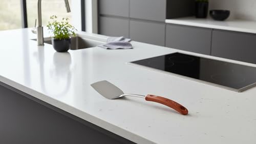 Image of Ace Stainless Steel Spatula with Food-Grade Handle | Durable Kitchen Turner | Rust-Proof | Redwood Brown | Single Piece
