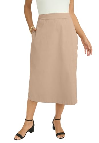 Jessica London Women's Plus Size Chino Faux Wrap Skirt - Main Image