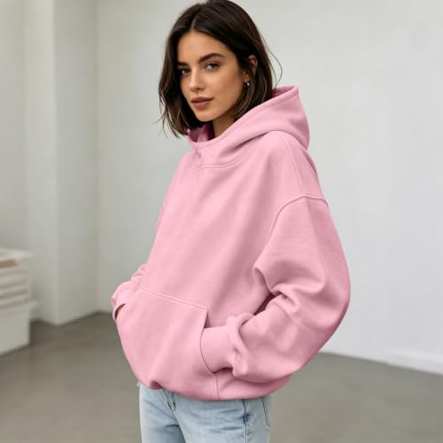 Funnel Neck Hoodie Women Oversized Mock Neck Sweatshirt Fall Clothes - image 3
