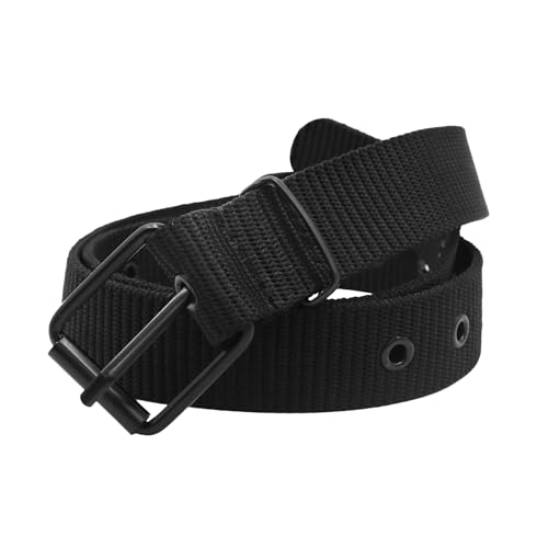 AIBEARTY Durable Unisex Canvas Belt Webbing Tactical Military Pin Buckle Long Cloth Belt for Women Men Jeans Pants2
