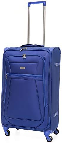 Aerolite Reinforced Super Strong and Light 4 Wheel Lightweight Carry On Hand Cabin Luggage Suitcase, Approved for Ryanair, easyJet, British Airways, Virgin Atlantic and Many More (Black)