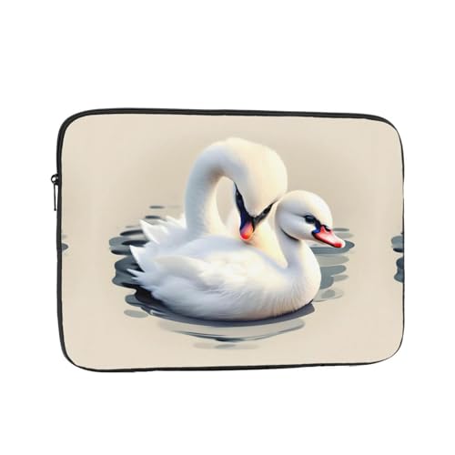 Cute Little Swan Laptop Sleeve Case 17 Inch Suitable for Notebook Computer Tablet Traveling Carrying Simple Case