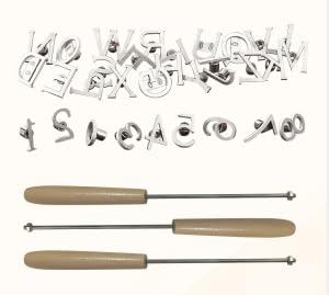 Mini Branding Irons Kit, 52PCS 1-inch Letters Personalised Branding Irons with 3 Handles for Wood Leather Hats Felt Cowhide (Not for Food)