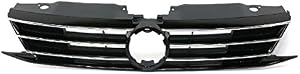 Koolzap For 15-18 VW Jetta Front Face Bar Grill Grille Assembly Black w/o Collision Warning