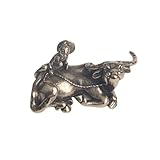 LMCABCDE Messingstatue Messing-Hirtenjunge-Ochsen-Skulptur, handgefertigt, Vintage-Miniatur-Schreibtischdekoration, pastorales Thema-Ornament