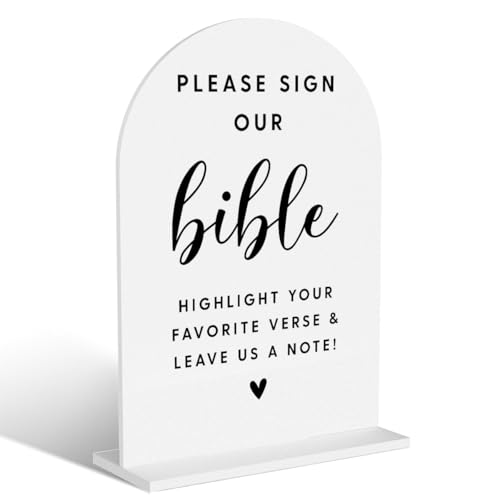 Acrylic Wedding Signs, Please Sign Our Bible Signs for Marriage...