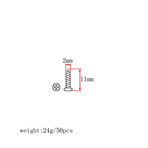 Healifty 50Pcs Tuning Peg Tuning Key Screws Metal Bridge Screws Machine Heads For Electric Acoustic Guitar Bass (Black) #TOP6
