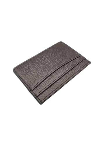 Aphrona | Leather 3-Pocket Wallet Slim Card Holder | Leather Card Holder for Men and Women | Brown Leather Card Wallet | Luxurious Pocket Slim Card Holder (Dark Brown)