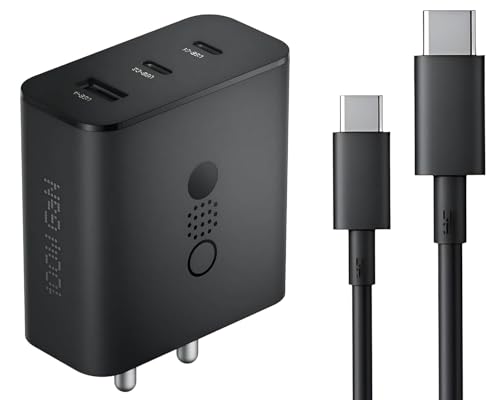 Image of CMF 100W GaN Charger with 1M Type C to C Fast Charging Cable for Nothing Phone 3a /3a Pro| Laptop| MacBook| Chromebook|Tablet|Buds|Samsung S25 Ultra Multiport Adapter Rapid Charge USB C 100 Watt-Black