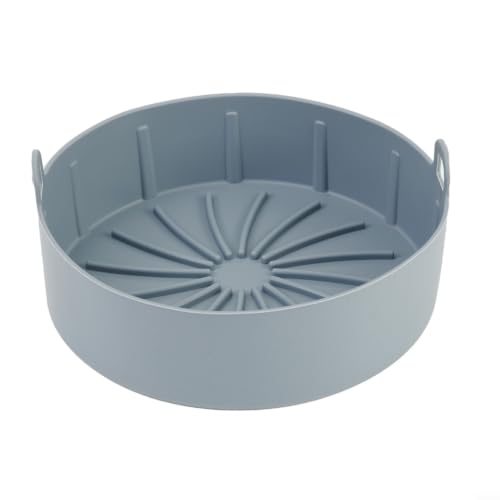 Recubrimiento de silicona para freidora de aire, para cesta de freidora, forro reutilizable y seguro para lavavajillas para hornear y asar, gris (Gris-S) miniatura 1