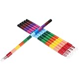 FIXOSHEE 6 Stück Teiliges Stapelbares Wachsmalkreide Ergonomisch Geformt Leuchtende Farben Sicher...