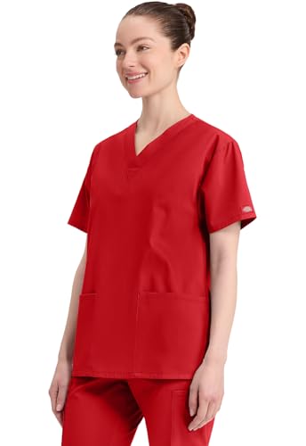 Image of Dickies Women's Jr. Fit V-Neck Scrub Top Multiple Patch Pockets