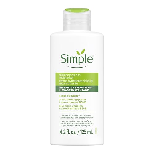 Simple Kind to Skin Face Moisturizer For Sensitive Skin Replenishing Rich 12-Hour Moisturization for All Skin Types 4.2 oz