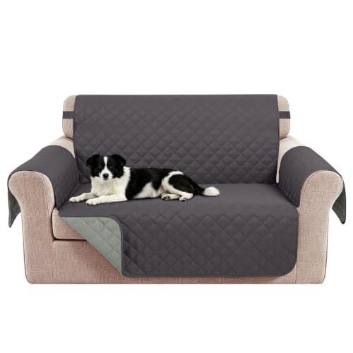 Luxshare Home Reversible 4 Seater Sofa Cover, Dark Grey/Light Grey