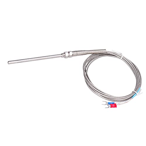 Qukaim Sonda de sensor de temperatura tipo K, sensor de temperatura termopar, sonda térmica de acero inoxidable, 0 ~ 600 ℃, 4 metros de longitud, tipo ordinario