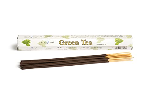 Giftbrit(Pack Of 6 X 20 Sticks) Stamford Green Tea Flavour Incense Sticks|Natural Compound Aromatic Fragrance|Ideal For Meditation, Spiritual Healing, Prayers, Positivity, Aromatherapy Gift Set #TOP3