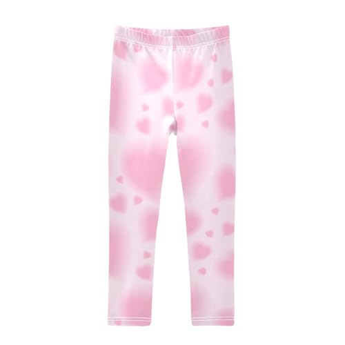 Romantic Heart Girls Leggings,Workout Leggings for Girls Toddler Athletic Leggings Size for 3-10T