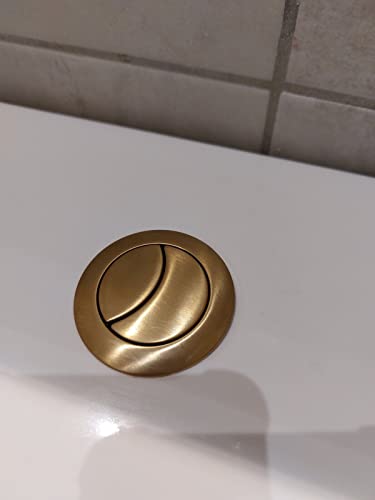 Dual Flush Toilet Tank Brushed Brass Colour 38mm/48mm Button Round ...